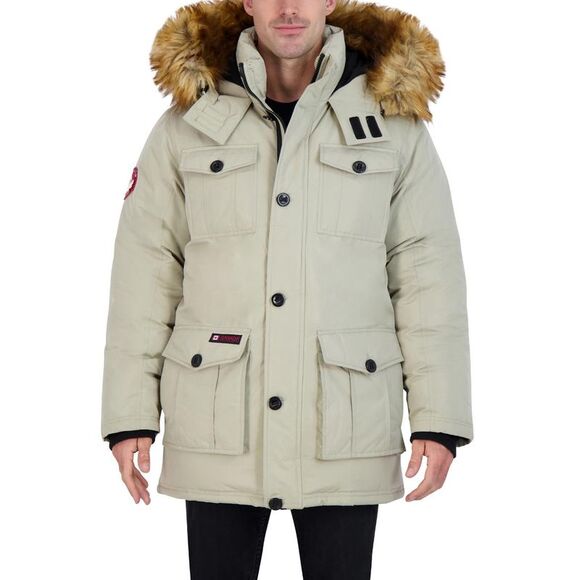 Canada Weather Gear Parka Coat for Men-Insulated Winter Jacket w/ Faux Fur Hood - Picture 2 of 4